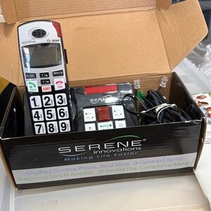Serene Innovations CL-60AP Amplified Cordless Phone - Black/White